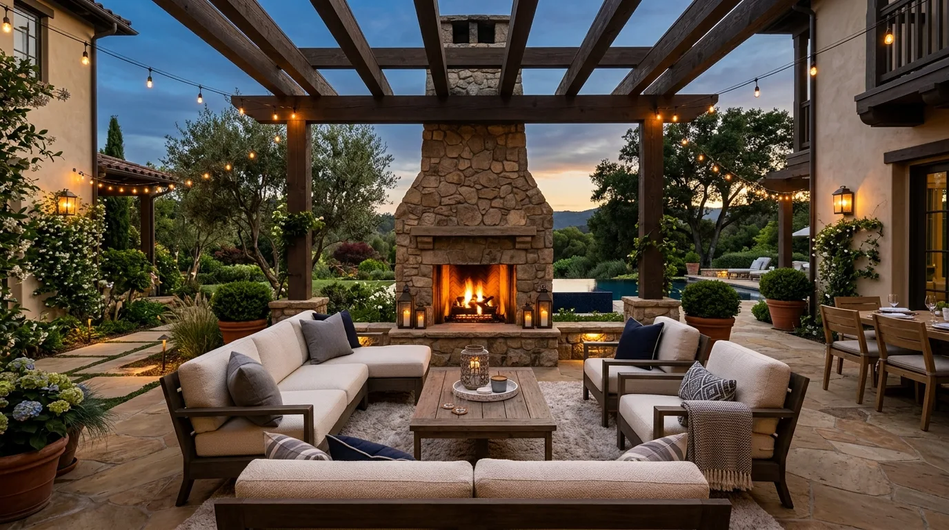 Let shade structures make the patio more usable all day inspiration for a backyard patio.